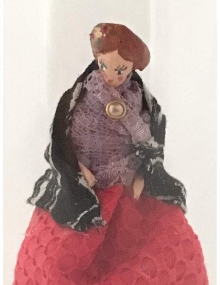 Lámpara "Te tengo en el Bote" falda roja y mantón