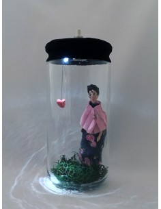 Lámpara "Te tengo en el Bote" Chal rosa y corazón 2