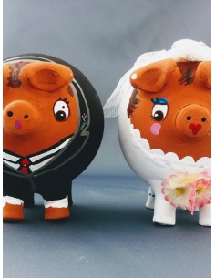 Huchas cerditos novios cuatro patas pequeño 2