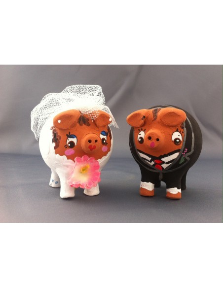 Huchas cerditos novios minis Pack 5 Parejas