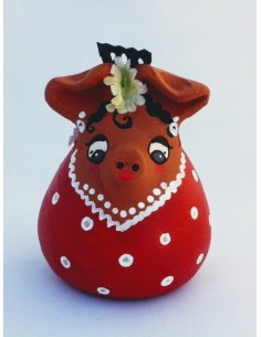 Hucha cerdita flamenca sin patas Pequeña