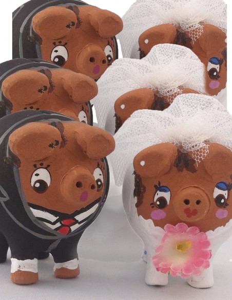 Huchas cerditos novios minis Pack 5 Parejas