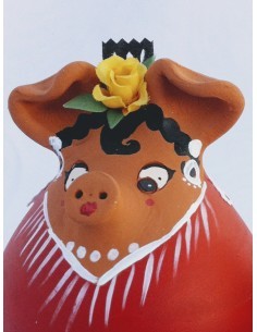 Hucha cerdita flamenca sin patas Grande 2