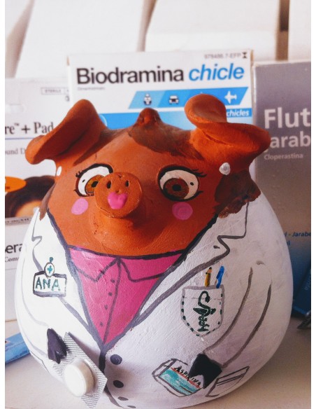 Hucha cerdito Farmacéutica y farmaceútico