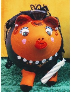Hucha cerdito mantilla