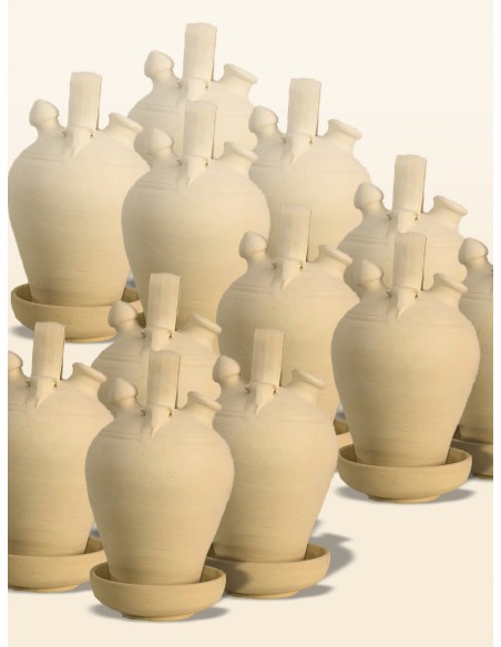 Botijo tradicional grande arcilla blanca sin decorar Pack de 10 Uds