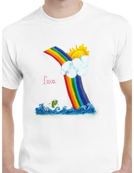 Camiseta arcoiris con pez