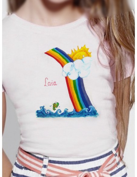 Camiseta arcoiris con pez