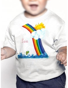 Camiseta arcoiris con pez