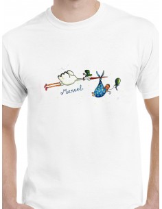 Camiseta nacimiento bebé y cigüeña 2