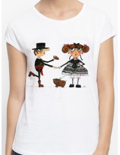 Camiseta pareja de extremeños con bellota y cerdito 2
