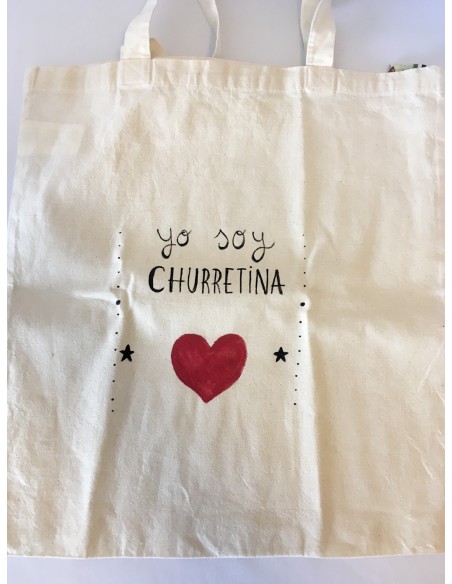 Bolsa de tela pintada a mano CORAZONES - Mipepa