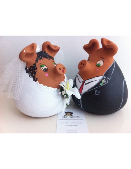 Huchas cerditos novios sin patas grandes