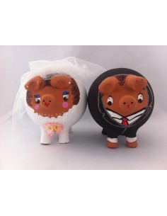 Huchas cerditos novios cuatro patas grandes 2