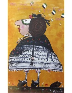 Cuadro muñeca extremeña de perfil 2